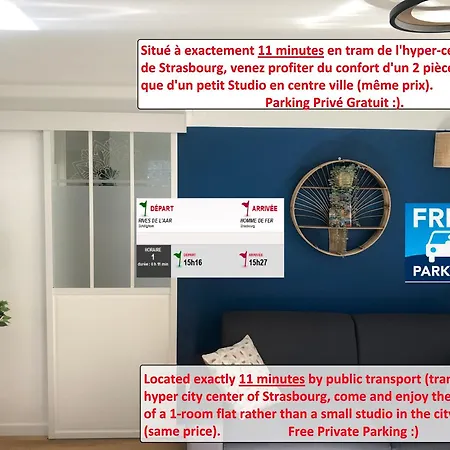 Appartamento T2 - Tram Direct Strasbourg Centre En 11 Min - Parking Gratuit Schiltigheim